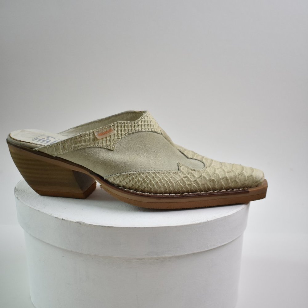 Western Cowboy Boot Leather Slip On Mule Women's